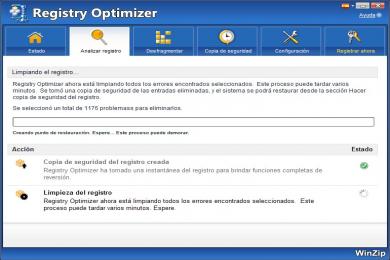Capture WinZip Registry Optimizer
