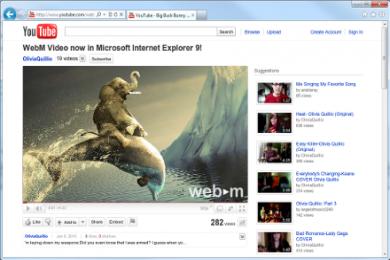 Screenshot WebM Video for Internet Explorer 9