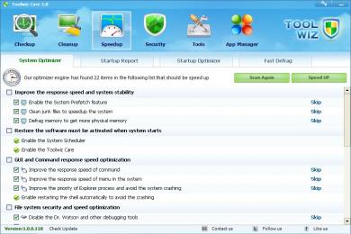 Screenshot Toolwiz Care