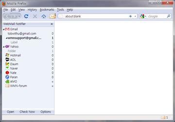 Screenshot WebMail Notifier
