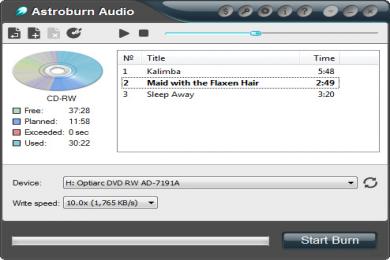 Screenshot Astroburn Audio