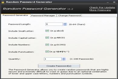 Cattura Random Password Generator
