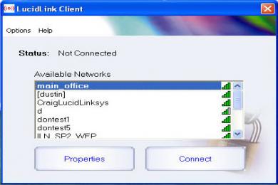 Screenshot LucidLink WiFi Client