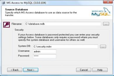 Screenshot Access to MySQL