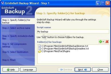 Cattura GridinSoft Backup