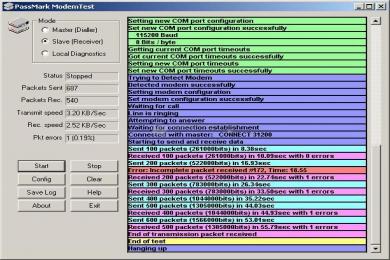 Captura PassMark ModemTest