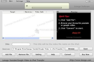 Captura YouTube/Google Video to iPod transfer