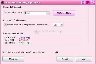 Captura HLP Free Memory Optimizer