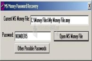 Captura MS Money Password Recovery