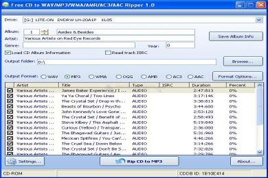 Captura Free CD to WAV MP3 WMA AMR Ripper
