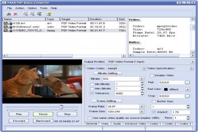 Captura YASA PSP Video Converter