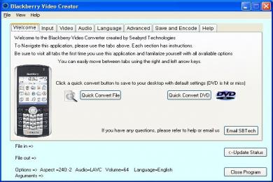Screenshot Blackberry Video Converter