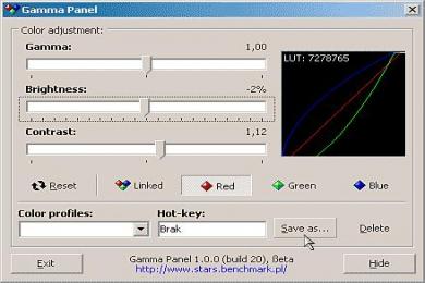 Screenshot Gamma Panel