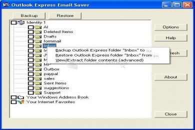 Captura Outlook Express Email Saver