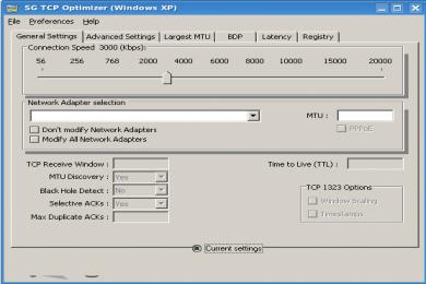 Cattura TCP Optimizer