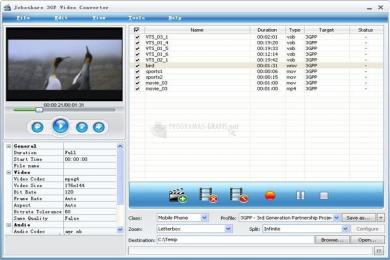 Captura Joboshare 3GP Video Converter