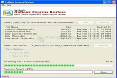 Captura Outlook Express Restore