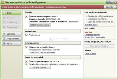 Captura Webroot AntiVirus - SpySweeper