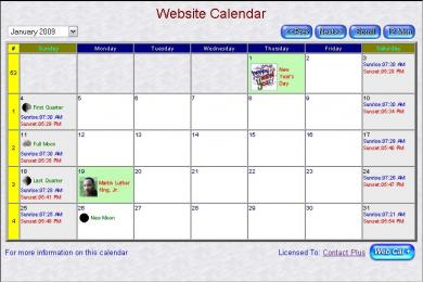 Cattura Web Page Calendar