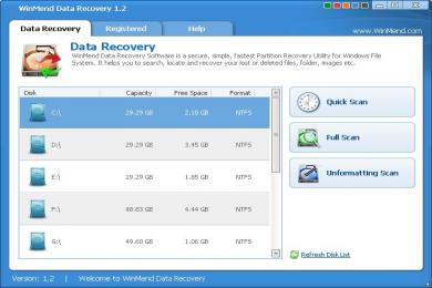 Screenshot Winmend Data Recovery