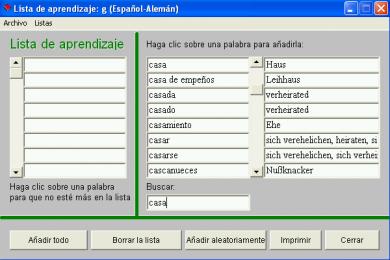Screenshot Wörterbuch Freelang Deutsch-Spanisch
