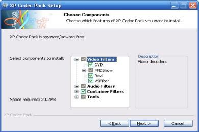 Opublikowano XP Codec Pack