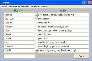Screenshot Diccionario Freelang
