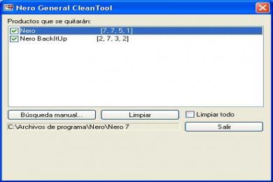Screenshot Nero Clean Tool