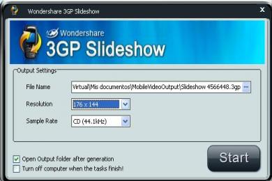 Captura Wondershare 3GP Slideshow
