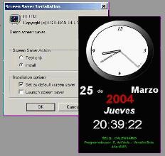 Capture Économiseur d'écran avec horloge et calendrier