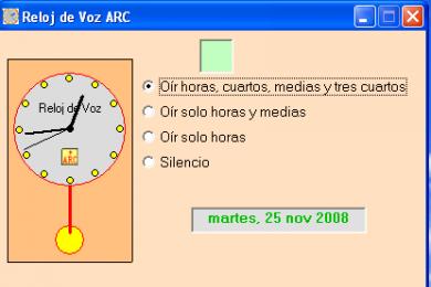 Screenshot Reloj de Voz ARC