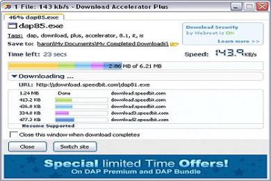 Screenshot Download Accelerator Plus (DAP)