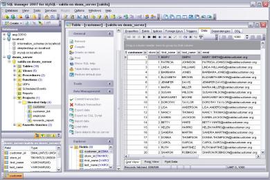 Screenshot EMS SQL Manager for MySQL