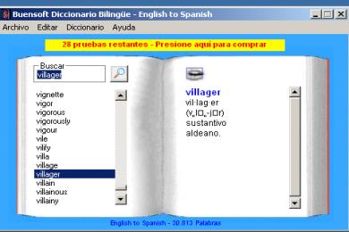 Screenshot Buensoft Bilingual Dictionary mit Sprachunterstützung