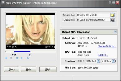 Captura Free DVD MP3 Ripper