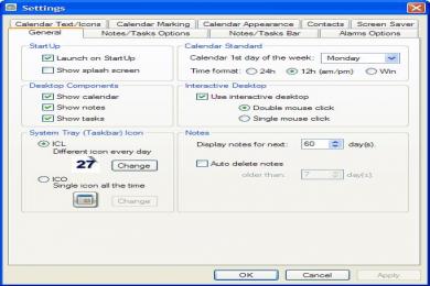 Screenshot Active Desktop Calendar