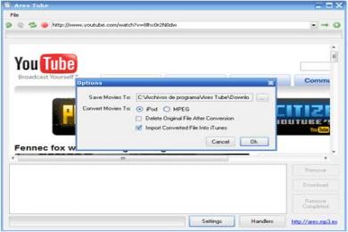 Capture Ares Tube Firefox