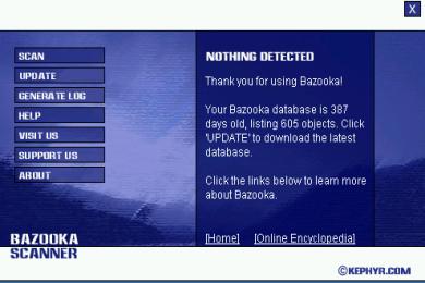 Cattura Bazooka Adware and Spyware Scanner