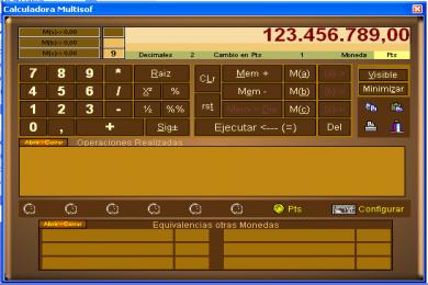 Screenshot Calculadora Multisof
