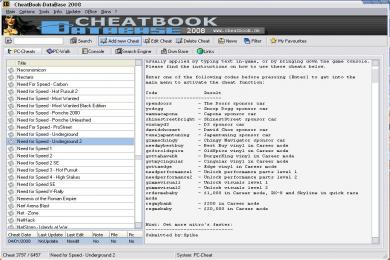 Cattura CheatBook - Database