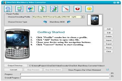 Screenshot OneClick BlackBerry Video Converter