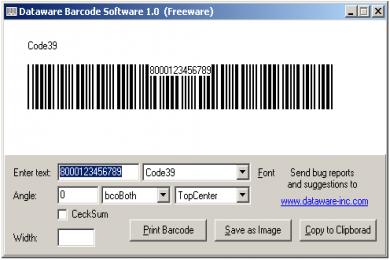 Screenshot Barcode Software
