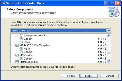 Screenshot K-Lite Codec Pack Standard