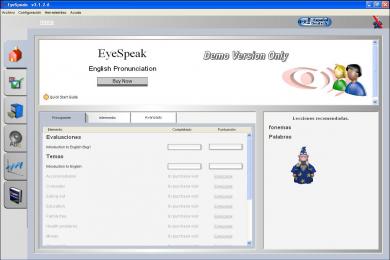 Screenshot EyeSpeak English