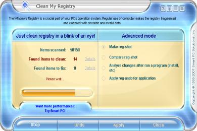Screenshot Clean My Registry