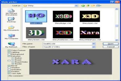Screenshot Xara 3D