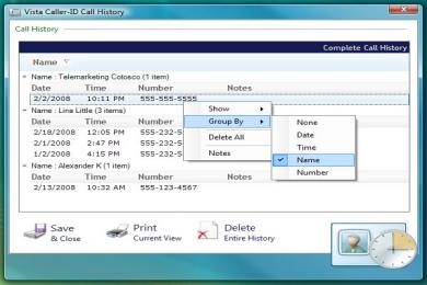 Screenshot Vista Caller-ID