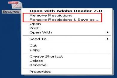 Captura A-PDF Restrictions Remover