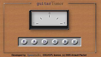 Screenshot Guitar Tuner Java Applet