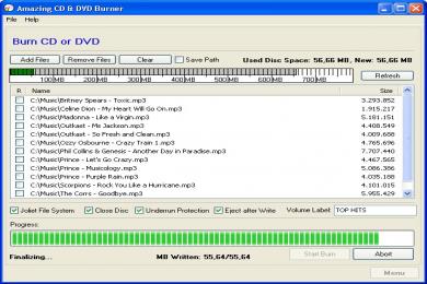 Screenshot Amazing CD DVD Burner